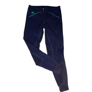 Horse Riding Pants Piper by Smartpak Women's Black Navy Teal Full Seat Size 22R